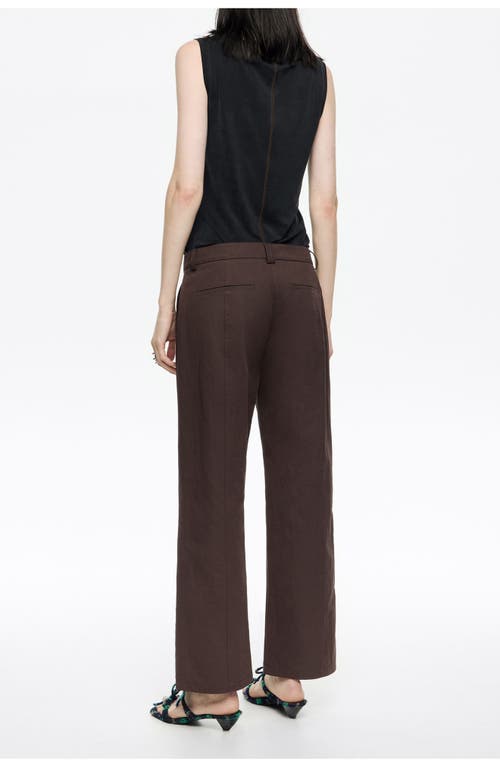 Bimba Y Lola Cotton Straight Leg Trousers In Brown
