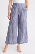 Renee C Stripe Linen & Cotton Wide Leg Pants