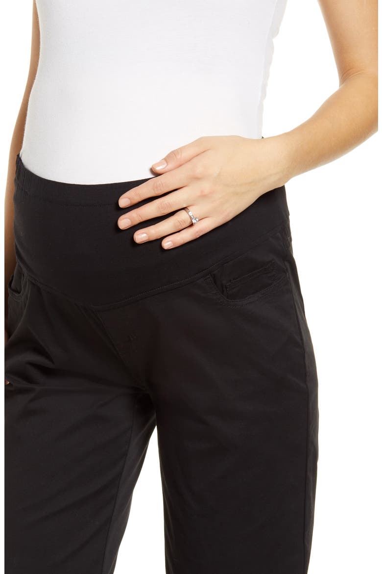 Knee Length Maternity Shorts, Alternate, color, BLACK