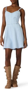 Steve Madden Harley Ruffle Hem Denim Minidress