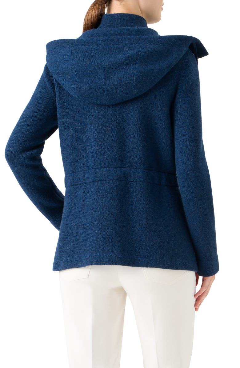 Akris Cashmere Jacket with Removable Hood, Alternate, color, Denim