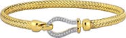 DELMAR Two-Tone Cubic Zirconia Weave Bracelet