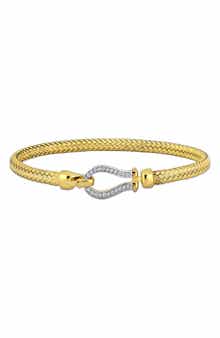 Two-Tone Cubic Zirconia Weave Bracelet