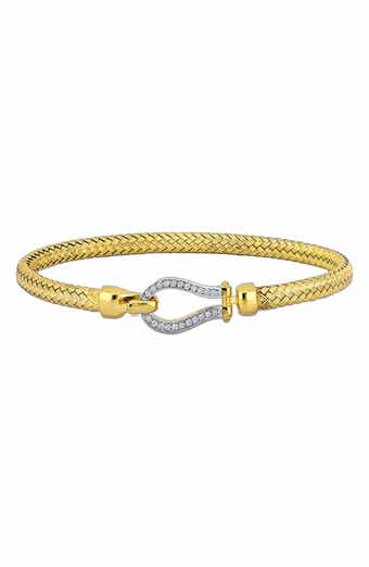 Two-Tone Cubic Zirconia Weave Bracelet