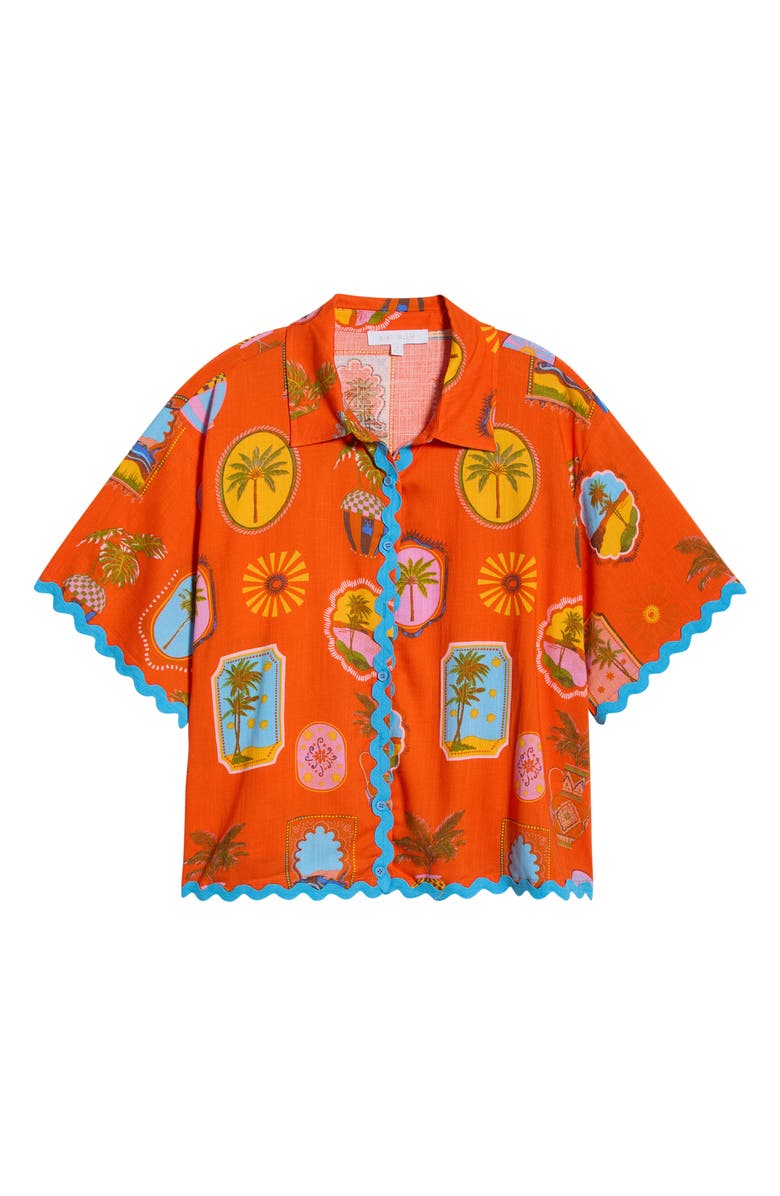 SUGARLIPS Maury Postcard Shirt, Alternate, color, Red-Pink-Multi