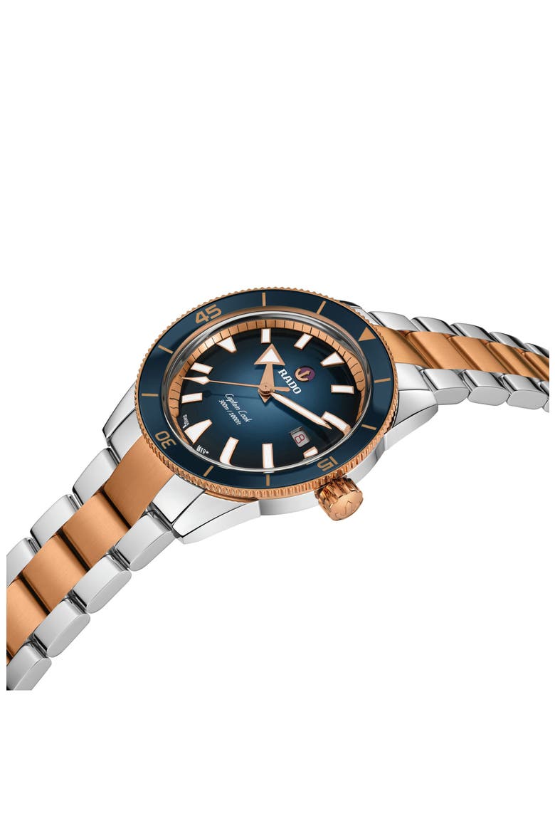 Captain Cook Automatic Bracelet Watch, 42mm, Alternate, color, BLUE