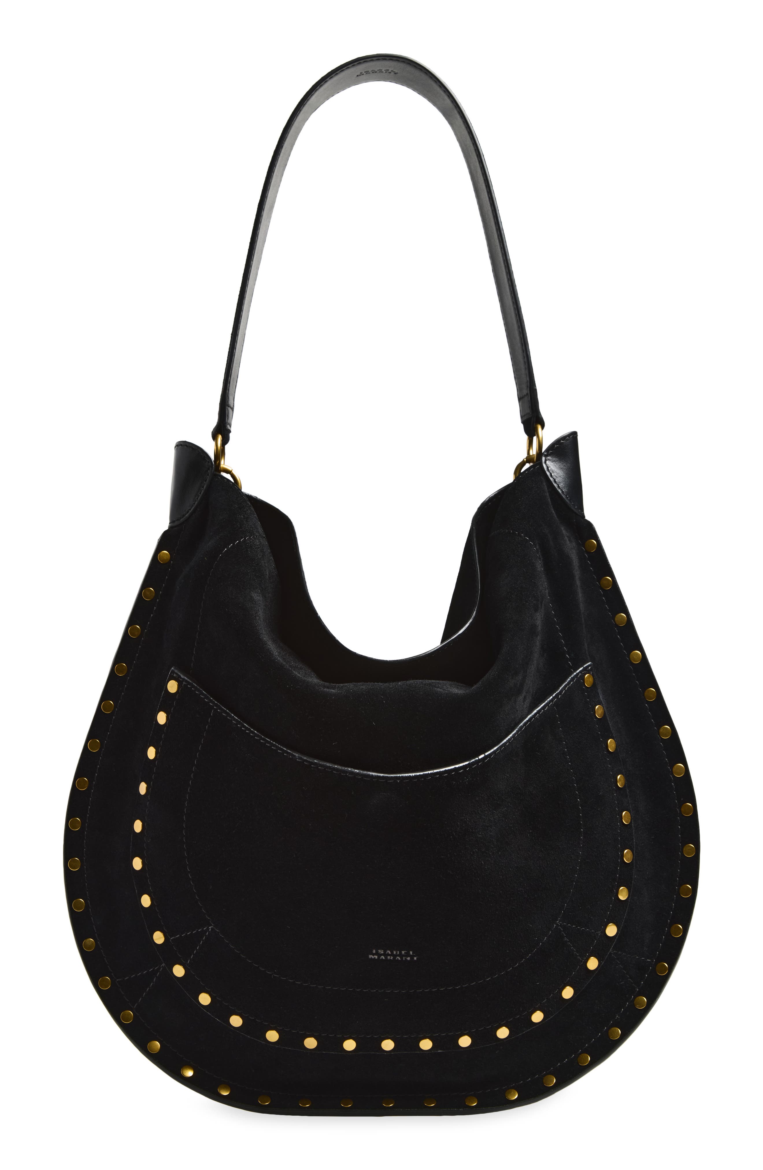 Pocket Leather Hobo Bag, Main, color, BLACK