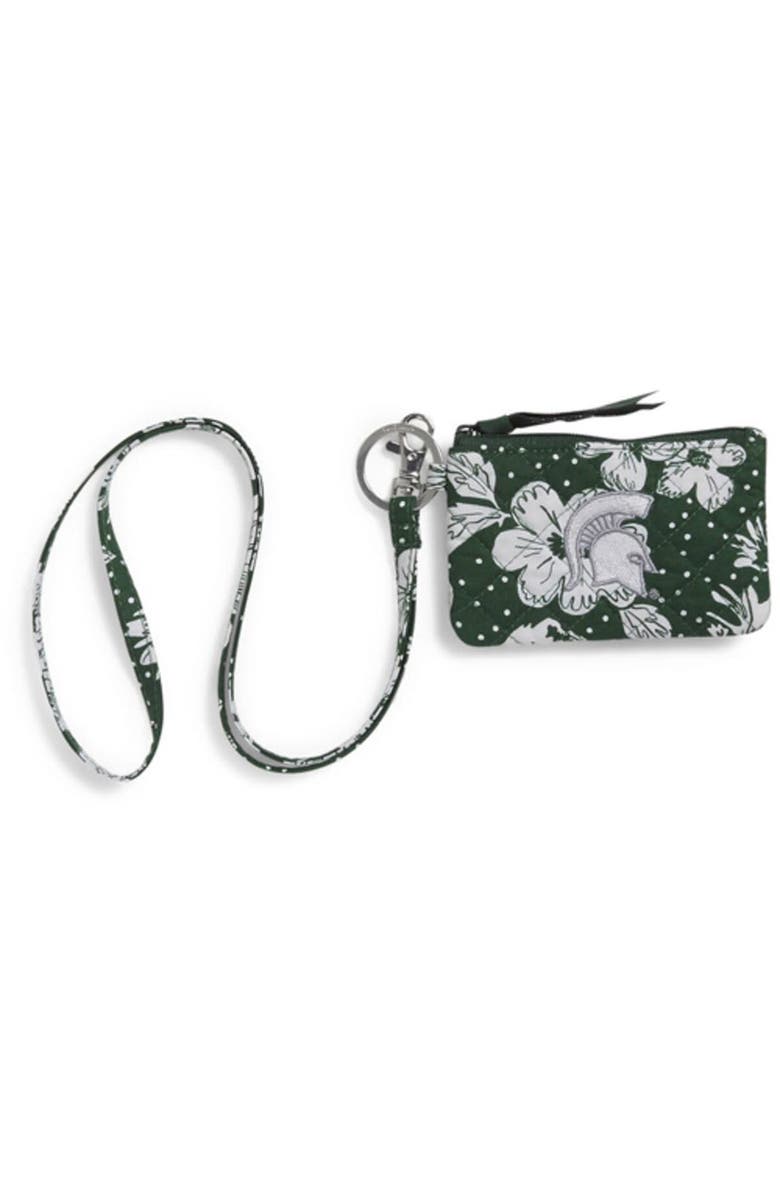 VERA BRADLEY Michigan State Spartans Rain Garden Zip ID Lanyard, Main, color,