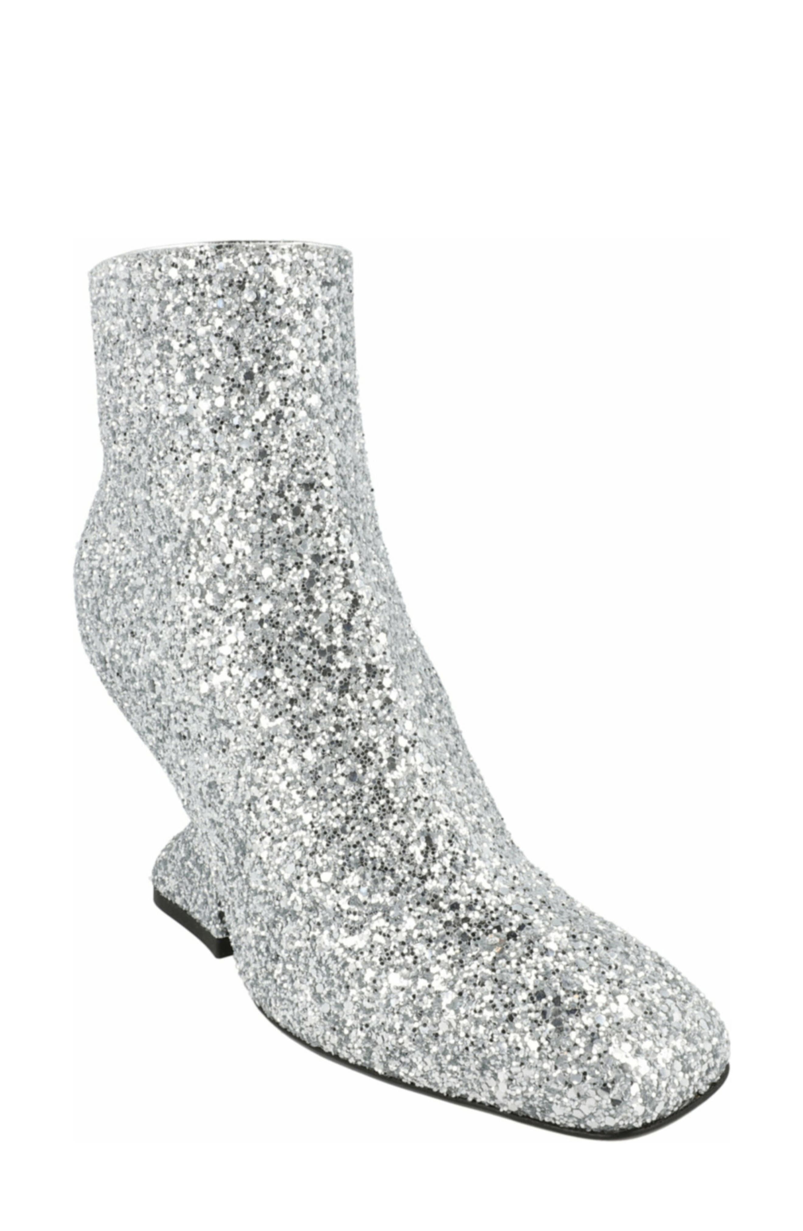 FERRAGAMO Sal 85 Glitter Ankle Boot, Main, color, Silver