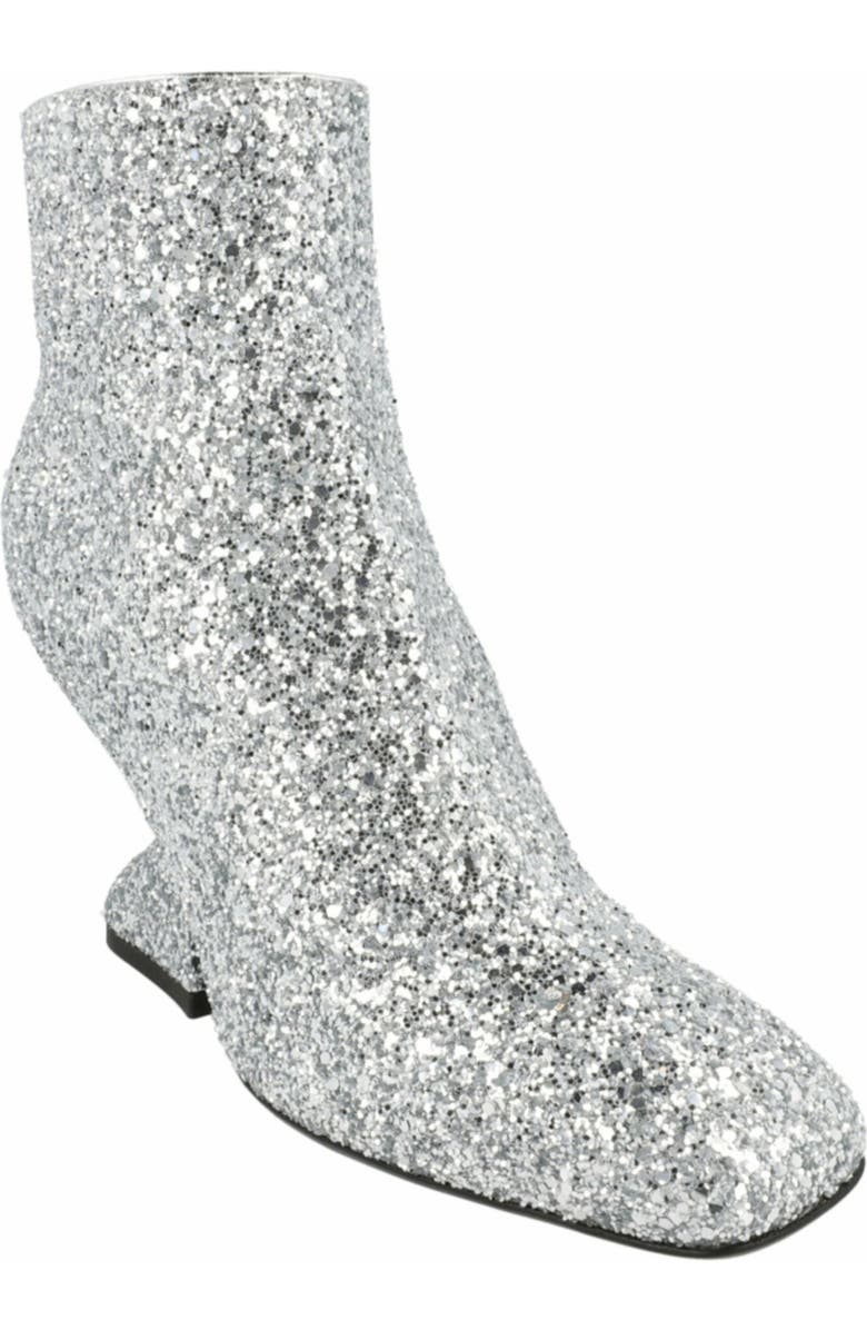 FERRAGAMO Sal 85 Glitter Ankle Boot, Main, color, Silver