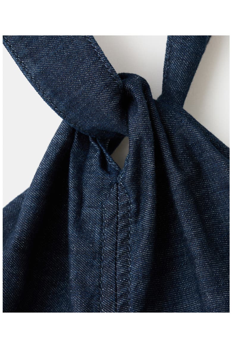 Cotton & Linen Denim Crop Halter Top, Alternate, color, OPEN BLUE