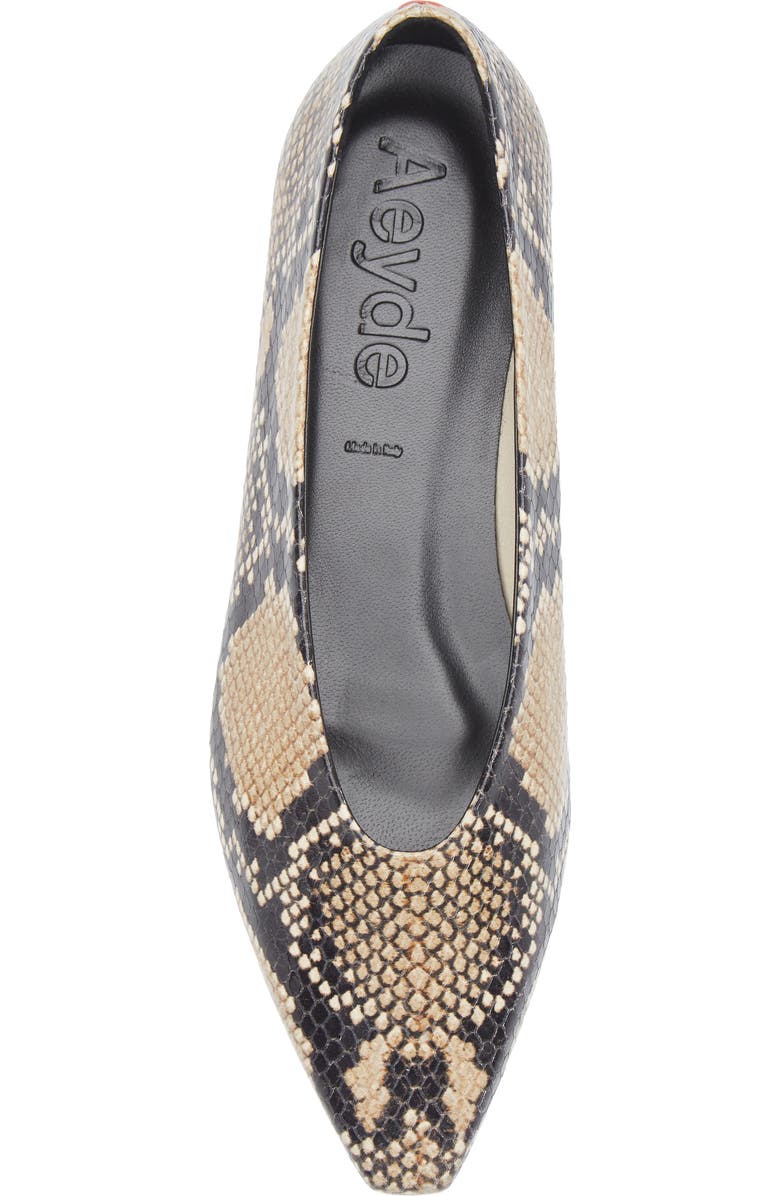 aeyde Betty Pointed Toe Flat, Alternate, color, Hazelnut