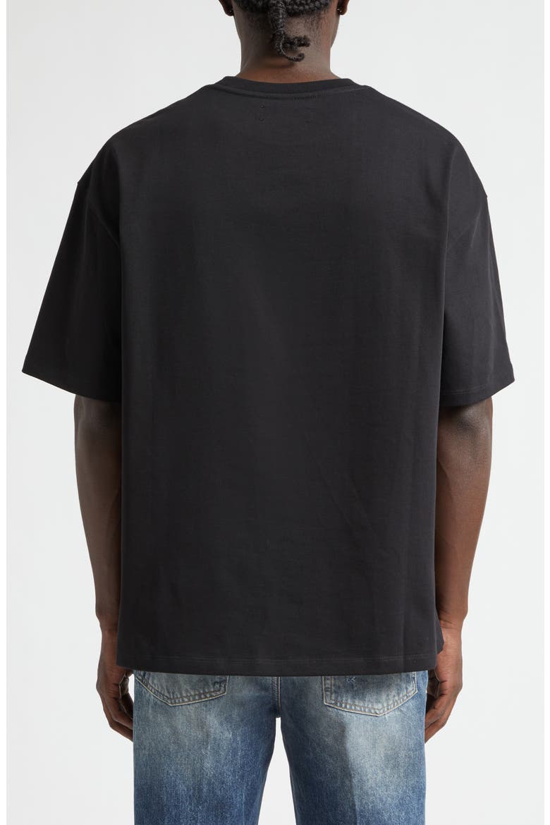 Varsity Patch Oversize Cotton T-Shirt, Alternate, color, BLACK