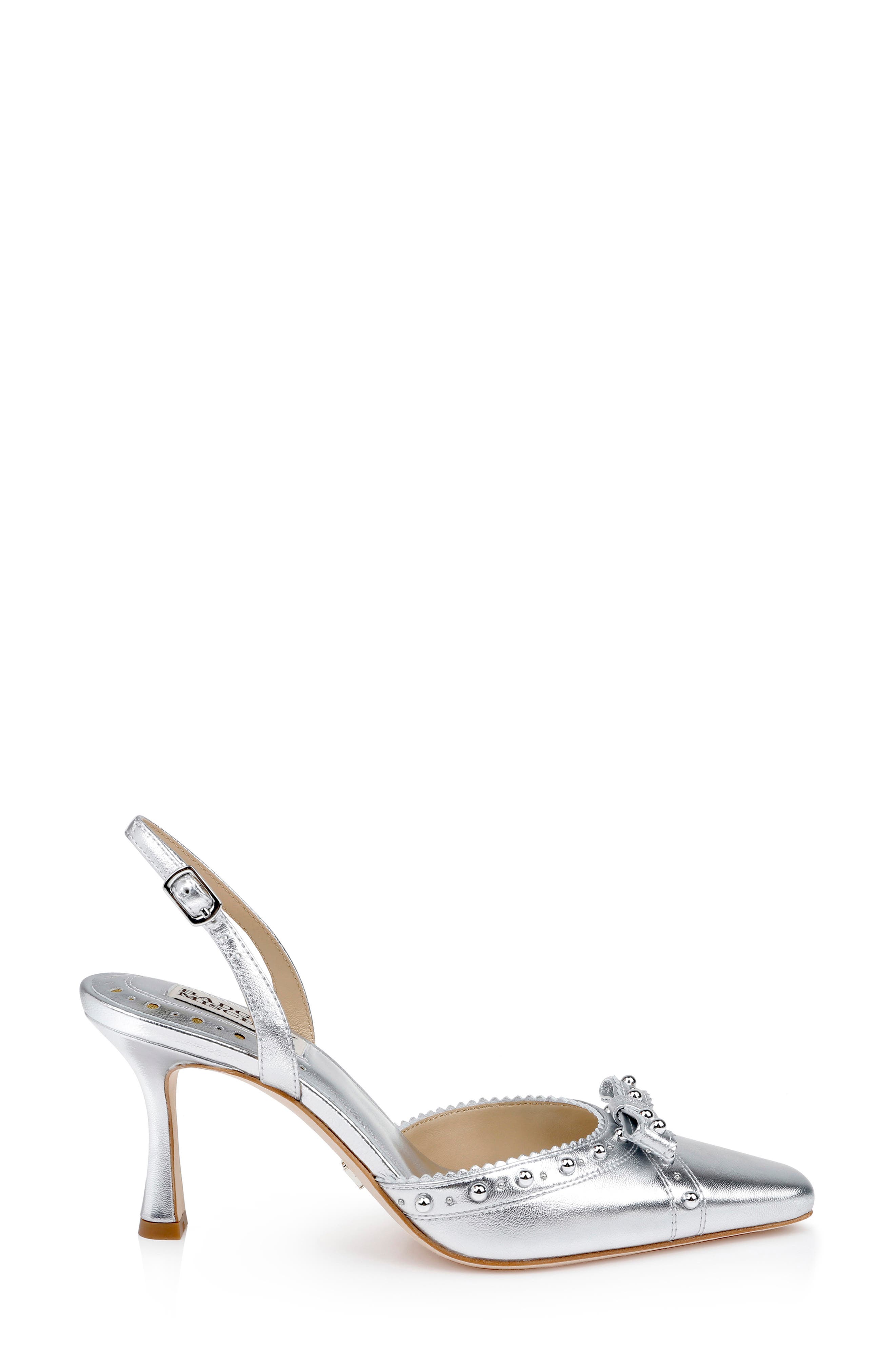 Badgley Mischka Collection Gizelle Slingback Pump, Alternate, color, Silver Leather