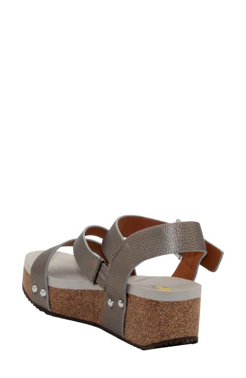 Volatile Biloxi Platform Wedge Sandal In Pewter