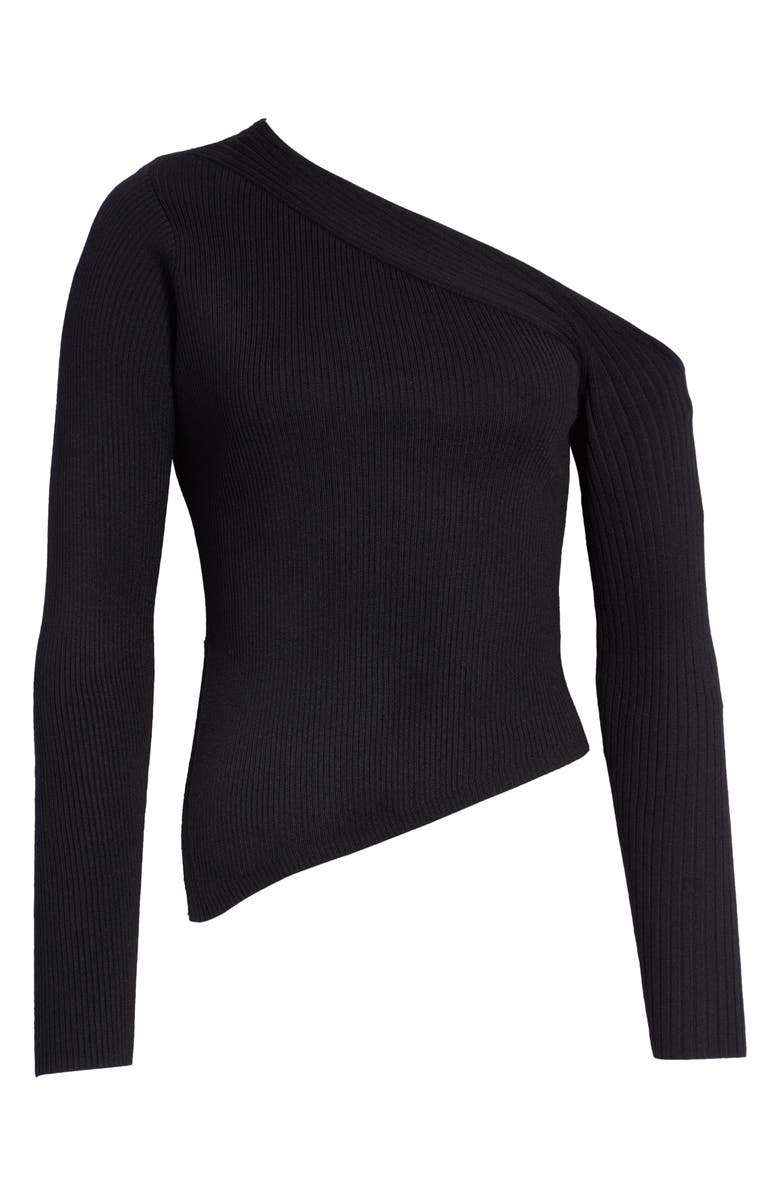 ASTR the Label One Shoulder Long Sleeve Rib Sweater, Alternate, color,