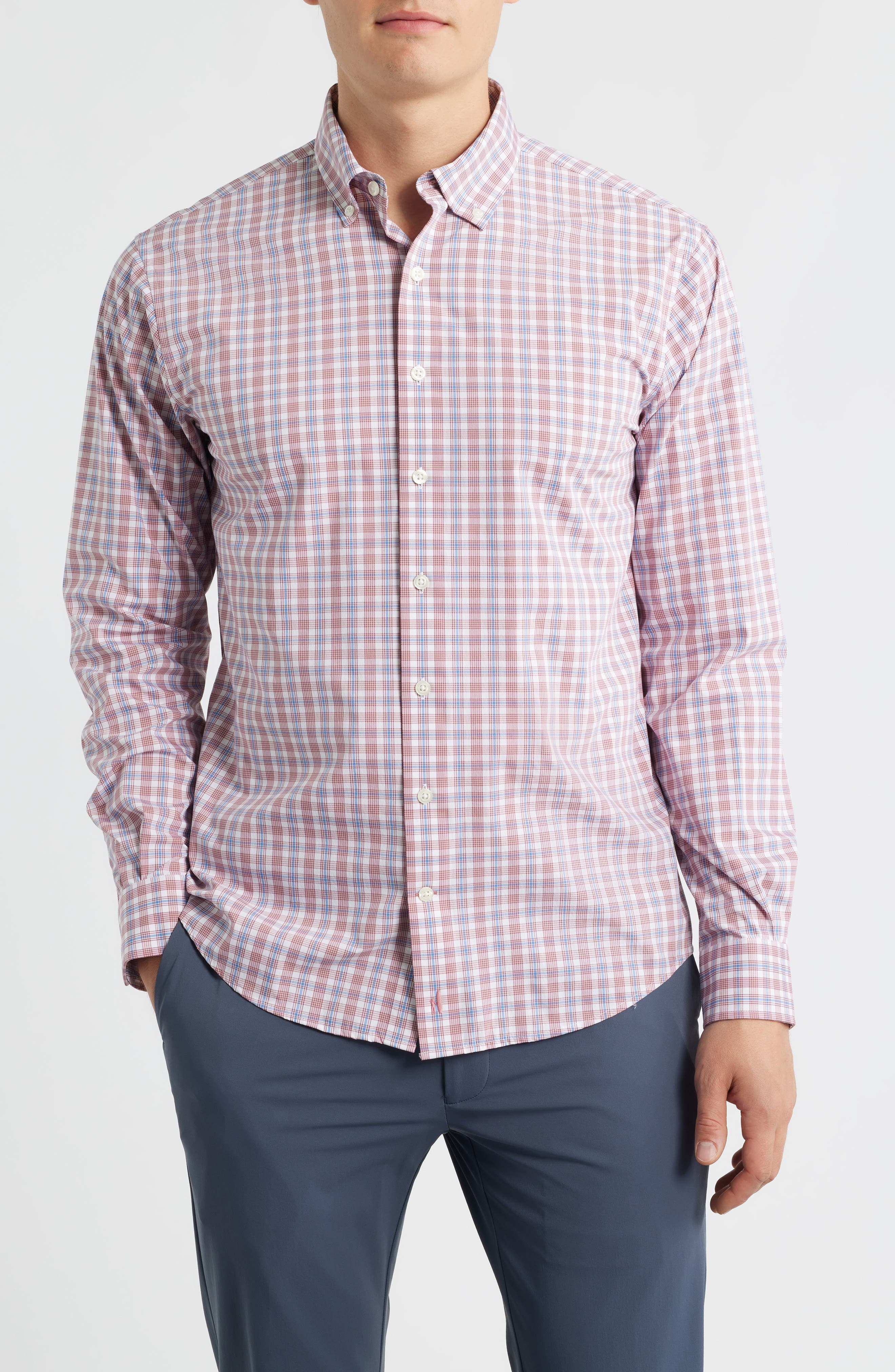 johnnie-O Brantley Plaid Performance Button-Down Shirt