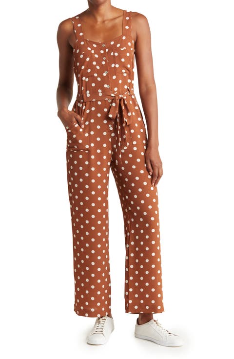 Polka Dot Tie Waist Jumpsuit