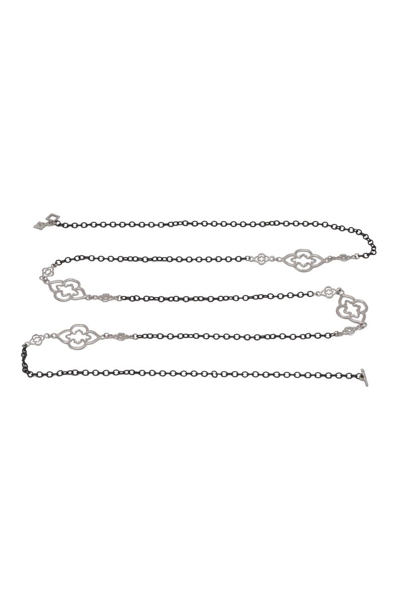 New World Heraldry Openwork Station Necklace, Alternate, color, BLACK
