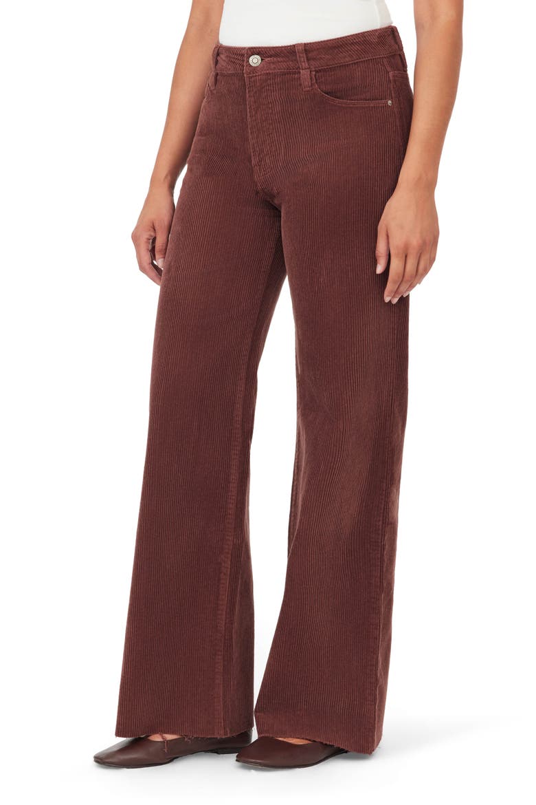 High Rise Wide Leg Corduroy Pants, Alternate, color, BROWN CORDUROY