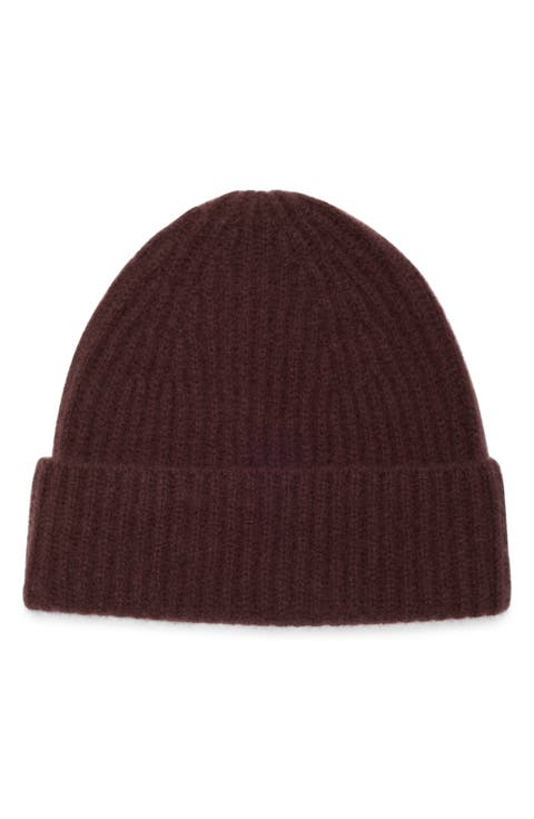 Cashmere Ribbed Beanie
