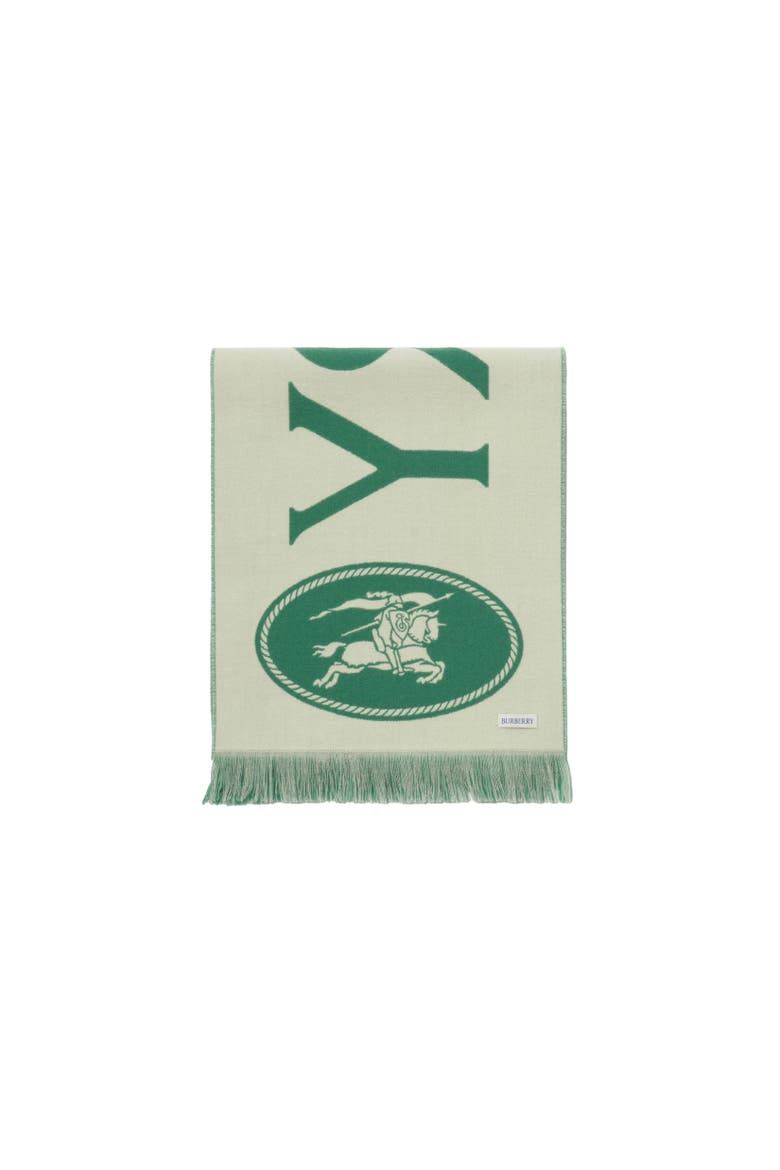 Logo Wool Scarf, Alternate, color, Tennis green