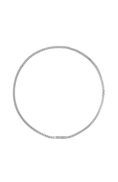 Engraved Check Chain Necklace