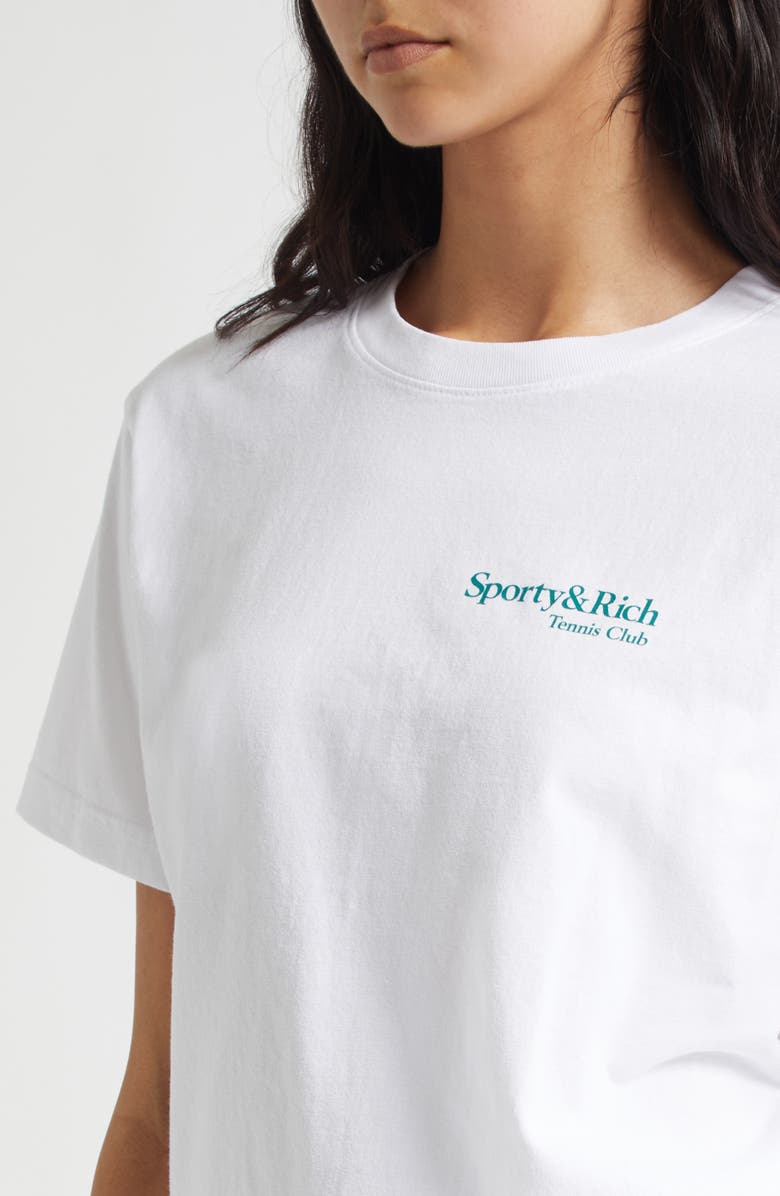 Sporty & Rich Gender Inclusive Play Tennis Graphic T-Shirt, Alternate, color, White