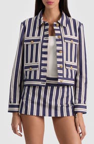 Alice + Olivia Alex Stripe Boxy Jacket