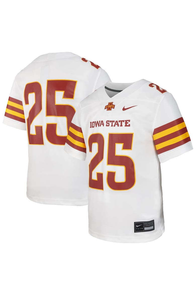 Youth Nike #25 White Iowa State Cyclones Untouchable Replica Game Jersey, Main, color, White