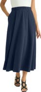 Jessica London Soft Ease Cotton Knit Swing Skirt