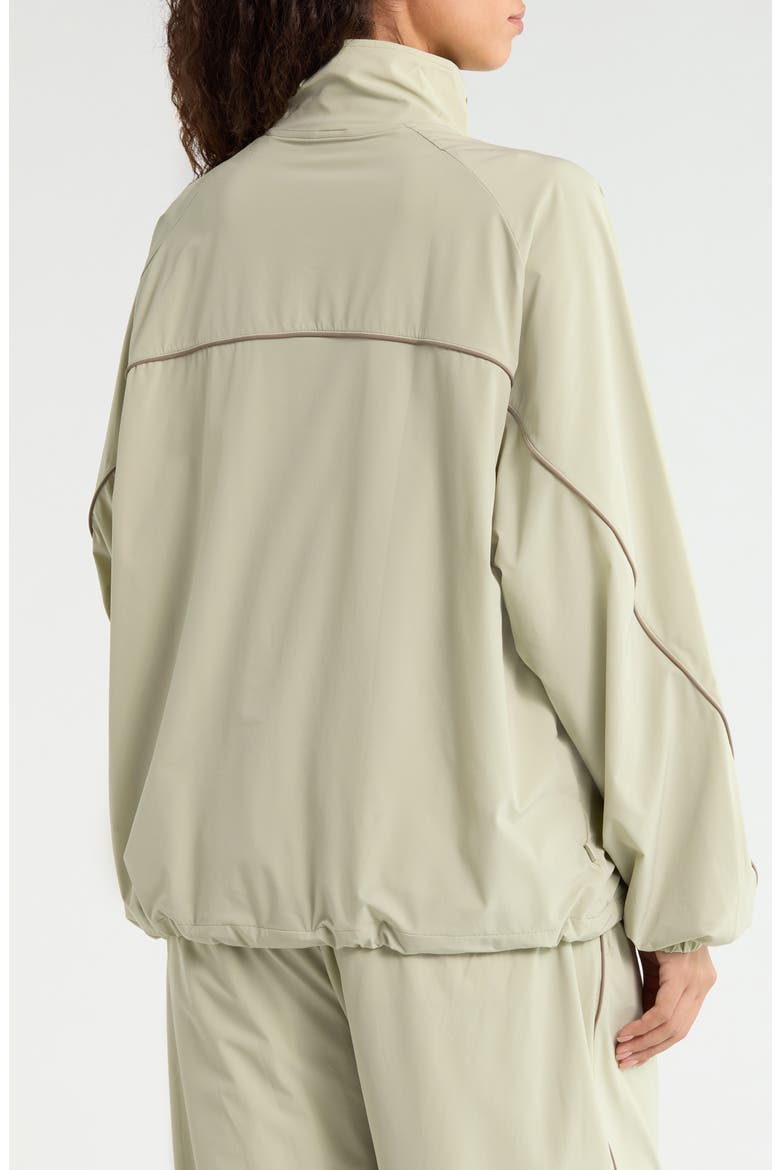 Oversize Stretch Nylon Track Jacket, Alternate, color, TALC