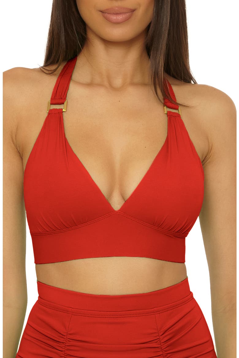 Sun Goddess Halter Bikini Top, Main, color, RED