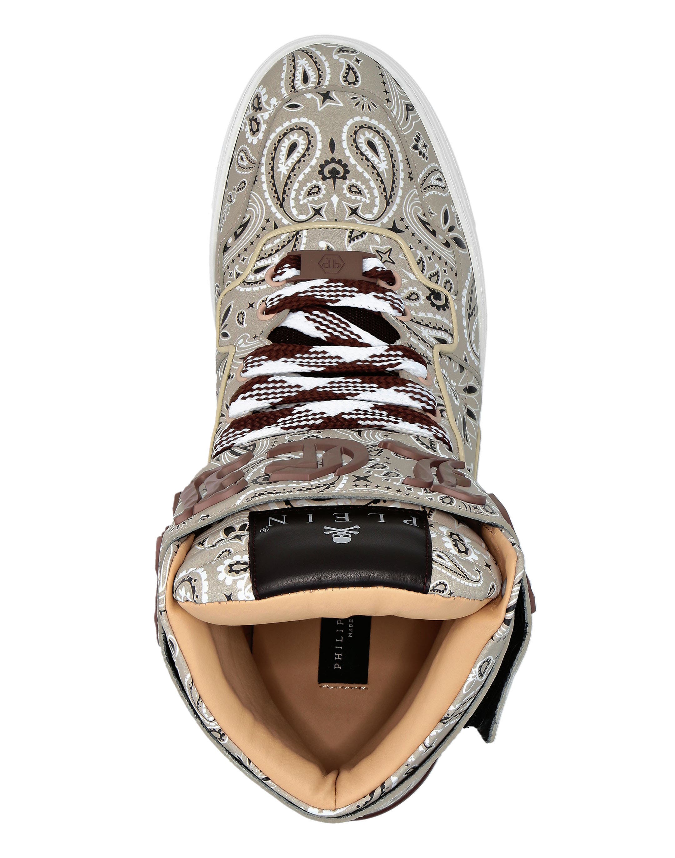 Hi-Top Sneakers Paisley Unisex, Alternate, color, beige