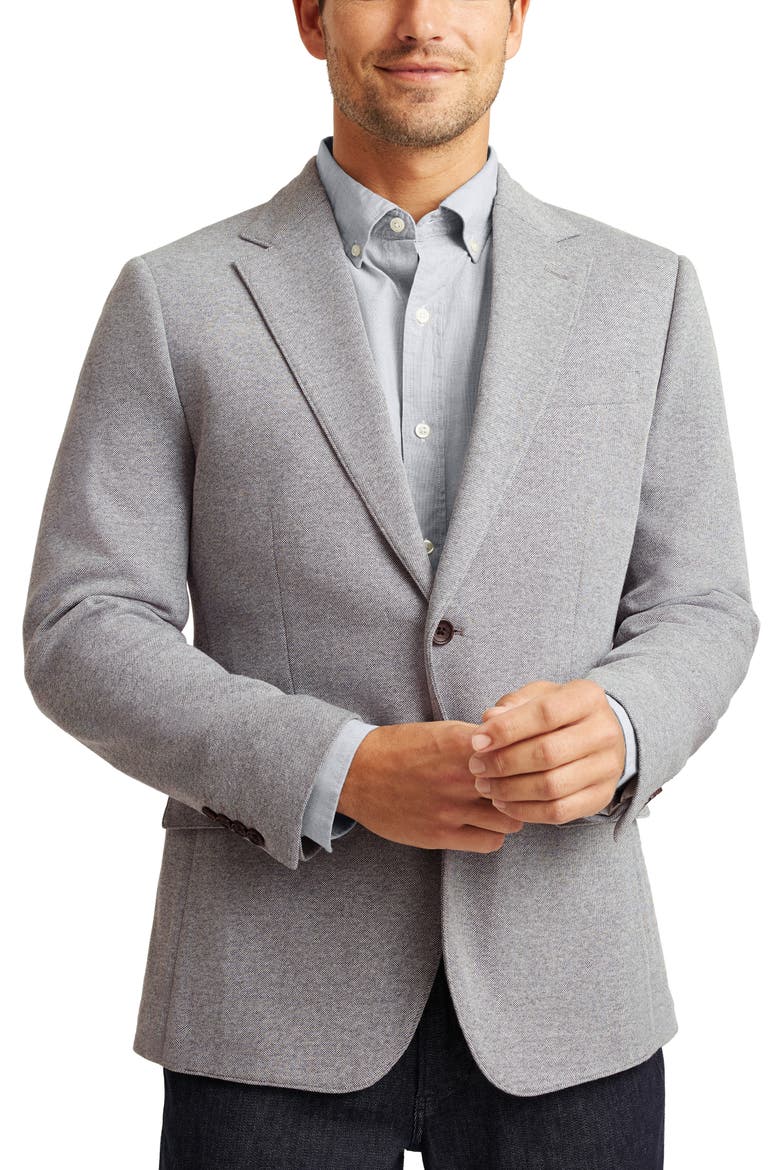 Heathered Cotton Piqué Sport Coat, Main, color, LIGHT GREY