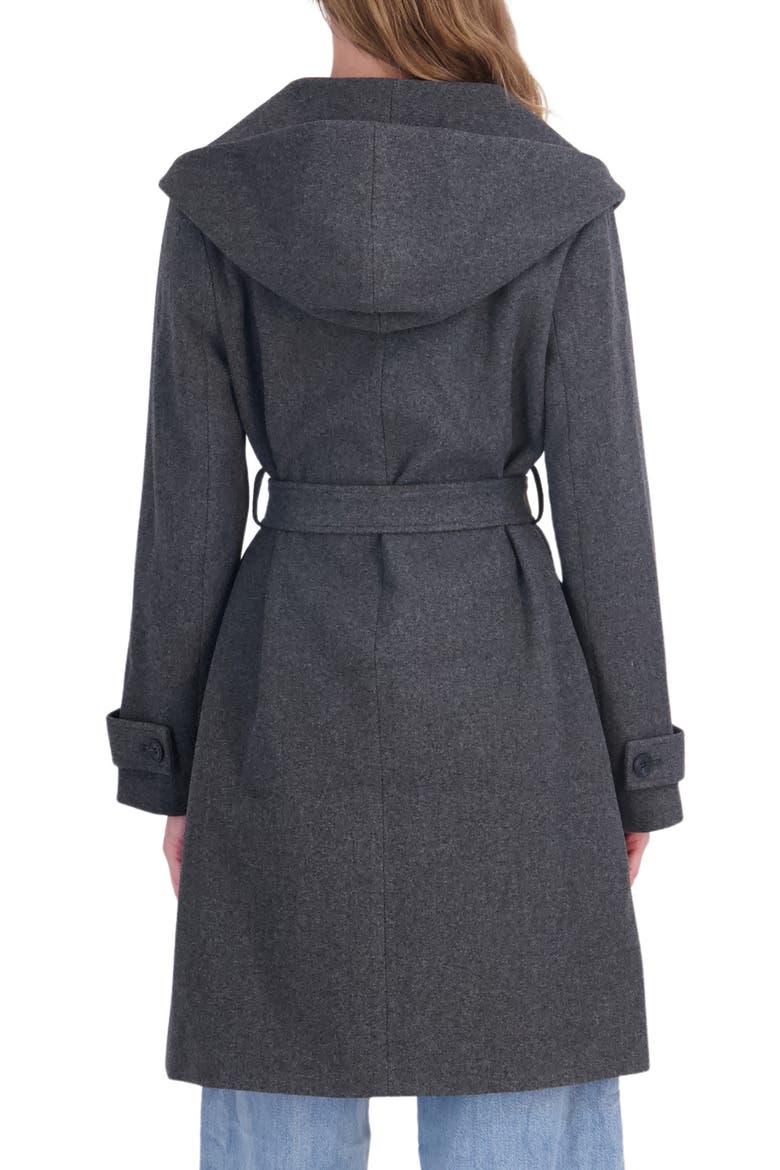 Faux Wool Oversized Hood Trench Coat, Alternate, color, CHARCOAL