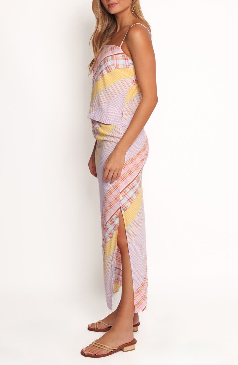 Petal & Pup Riven Mixed Print Camisole & Maxi Skirt Set, Alternate, color, Pink Plaid