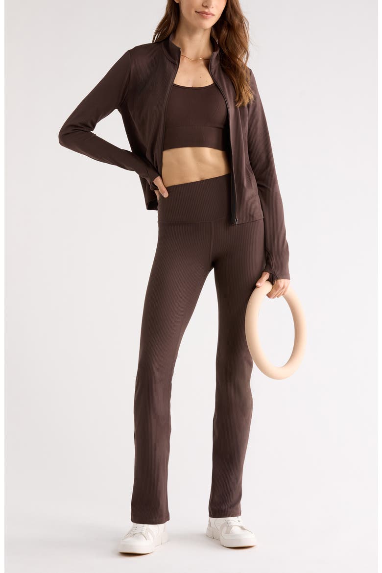 Thrive Rib Bootcut Pants, Alternate, color, BROWN MOLE