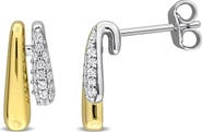 DELMAR Lab-Grown White Sapphire Drop Earrings