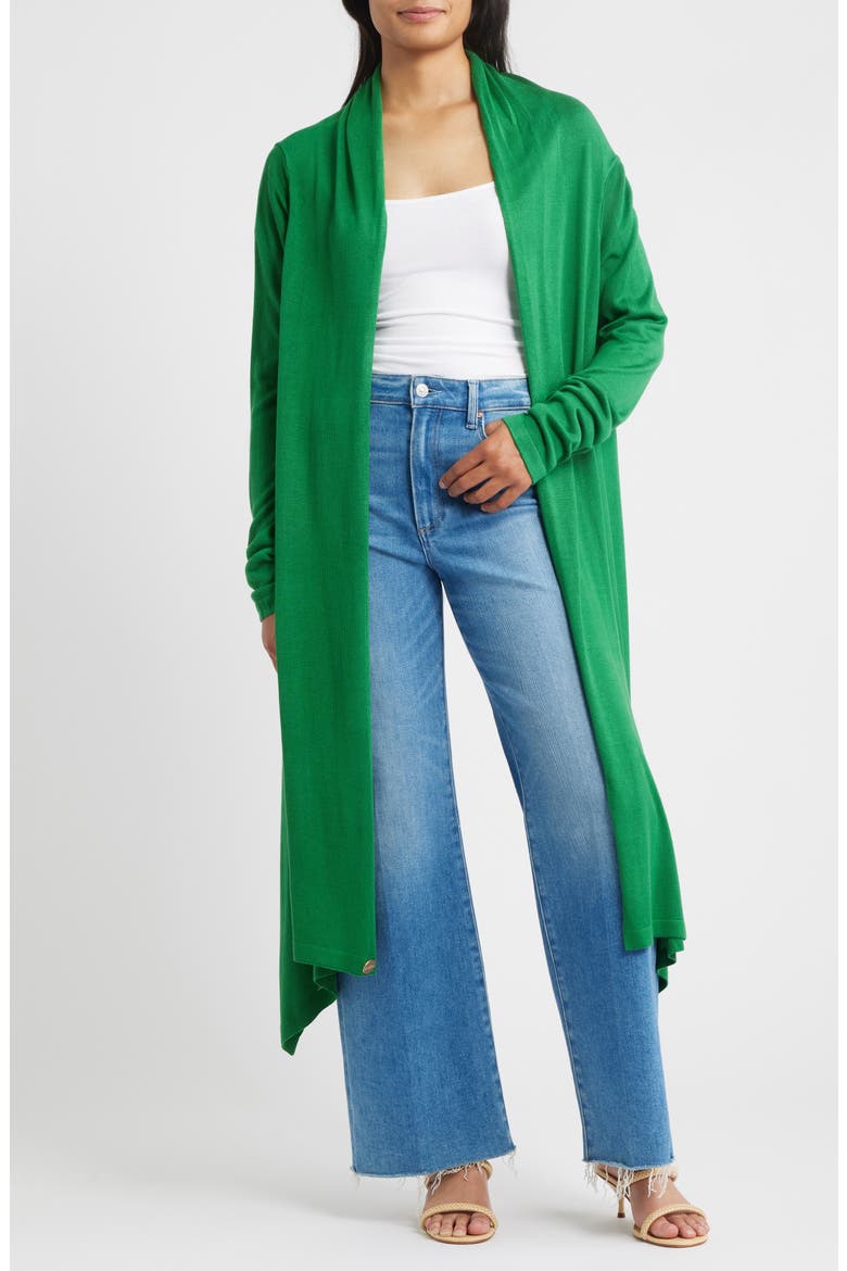 Cat Wrap Sweater Shawl, Main, color, GREEN