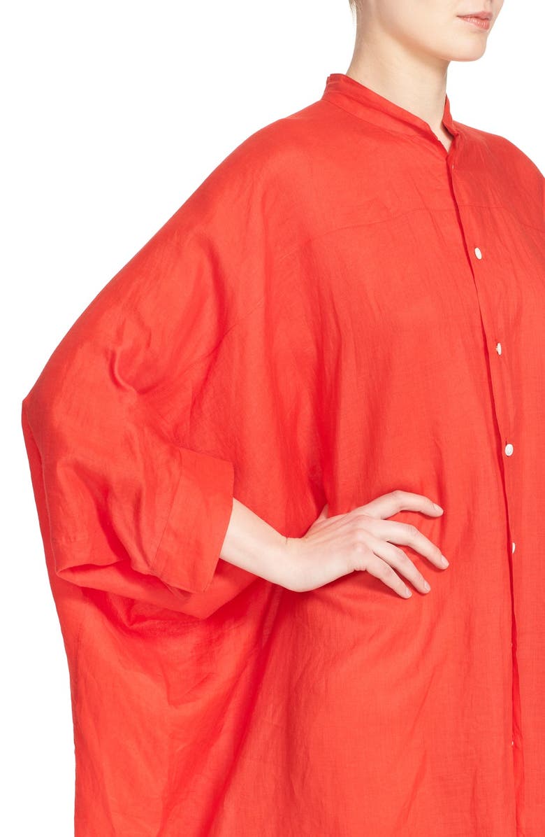 Junya Watanabe Drape Sleeve Linen Shirtdress, Alternate, color, 