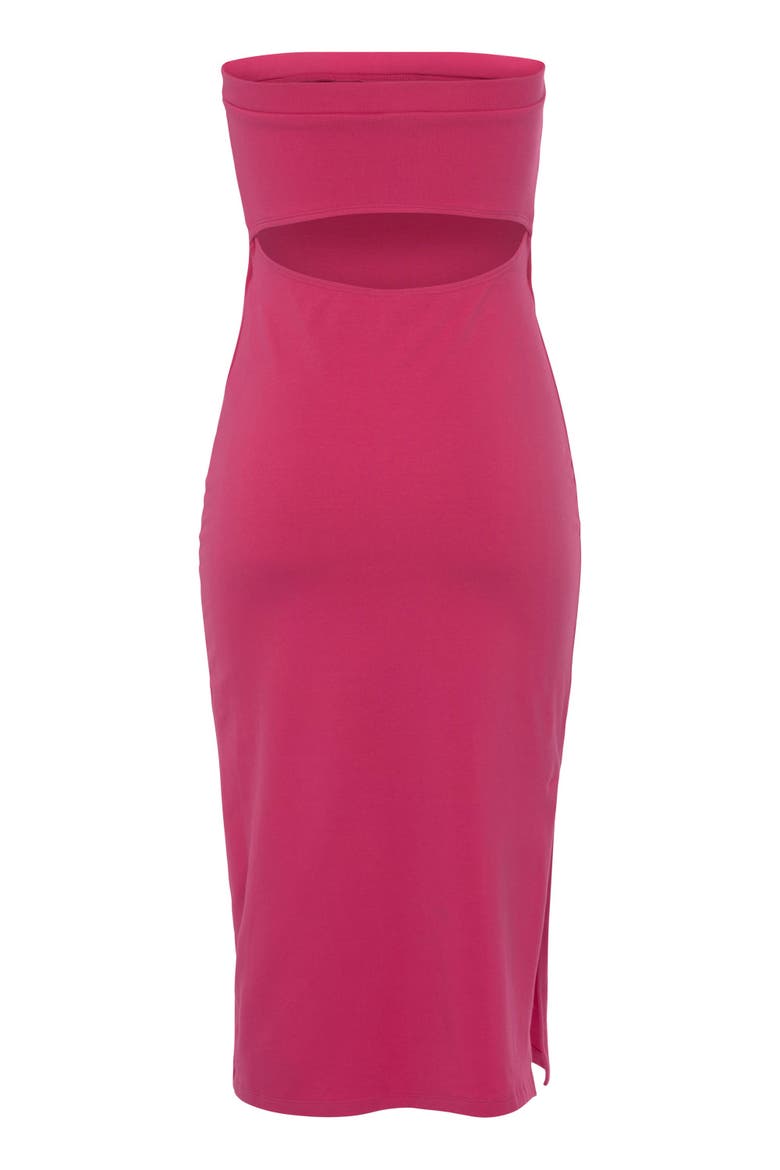 Strapless Back Cutout Dress, Alternate, color, Fuchsia