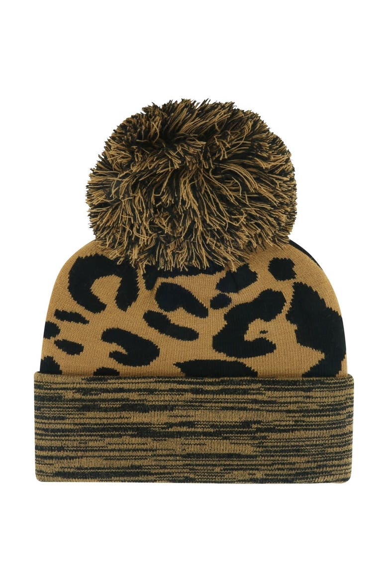Women's '47  Brown Wisconsin Badgers Rosette Cuffed Knit Hat with Pom, Alternate, color, Brown