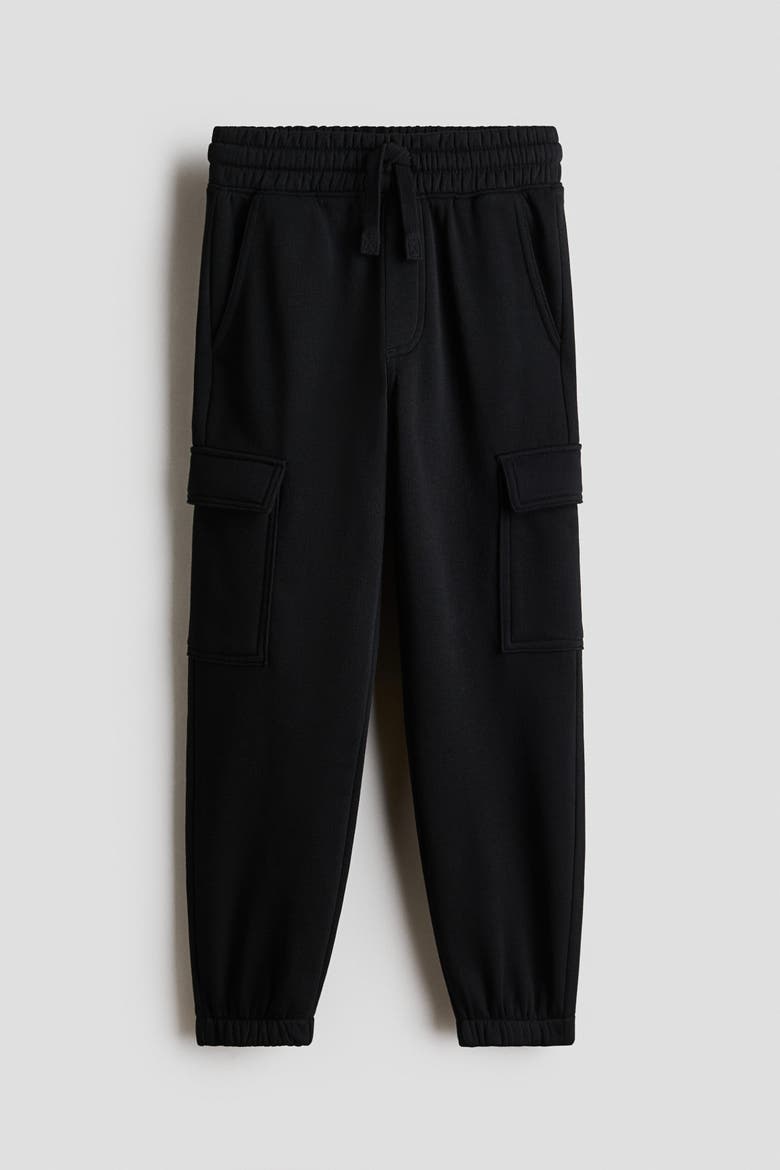 Brushed-inside Cargo Joggers, Main, color, Black