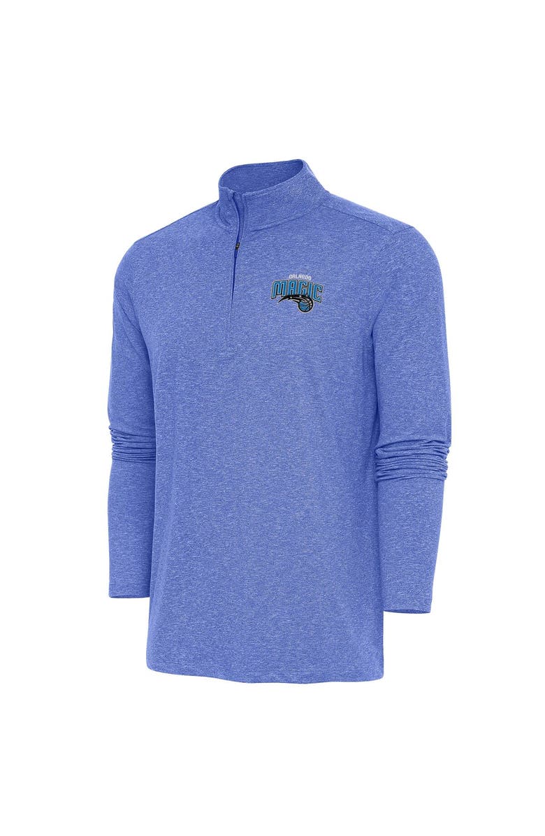 ANTIGUA Men's Antigua  Heather Royal Orlando Magic Hunk Quarter-Zip Pullover Top, Main, color, 