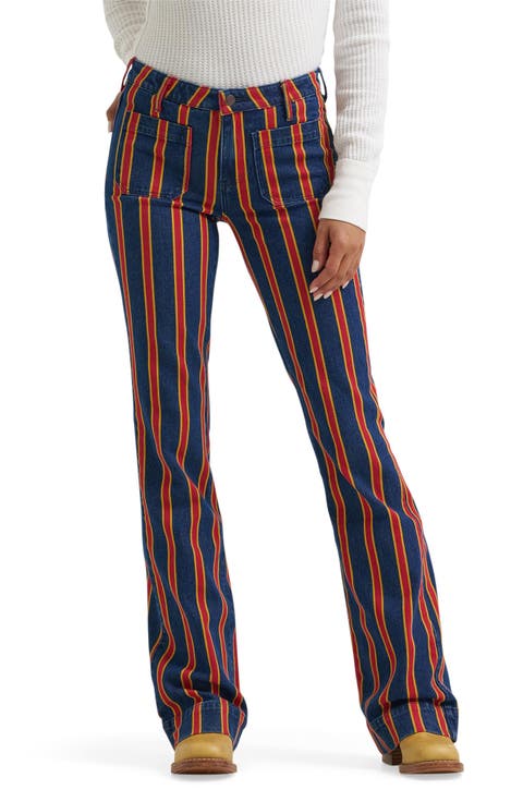 Rainbow High Waist Flare Jeans