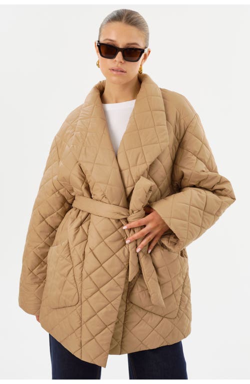 Lamarque Verica Nylon Quilted Jacket In Neutral