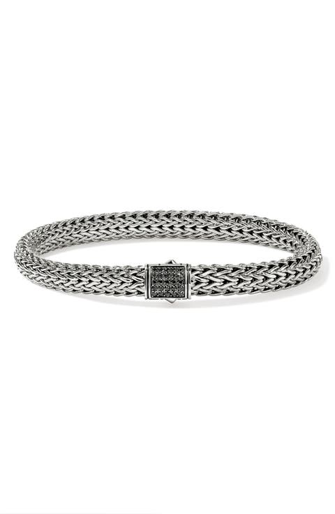 Icon Bracelet, Sterling Silver, Pavé, 6.5mm