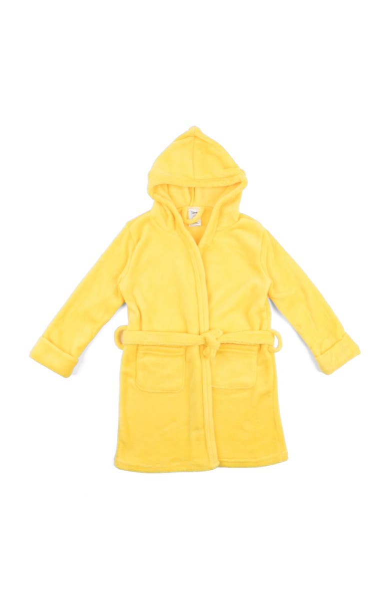 Leveret Kids Fleece Hooded Robe, Solid Colors, Main, color, Yellow