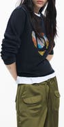 Desigual Heart Embroidered Cotton Graphic Sweatshirt